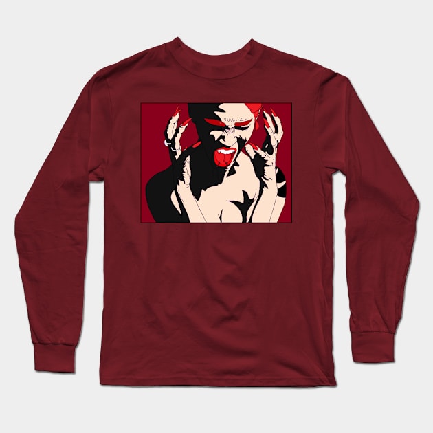 Red Rage Long Sleeve T-Shirt by The Crocco